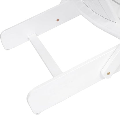 Outdoor Folding Adirondack Lounge Chairs,Acacia Wood Patio Chairs,Slatted Seat and Back,Wooden Handrail Lawn Chairs,Suitable for Lawn, Swimming Pool and Garden (White)
