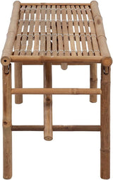 Garden Bench Deck Bench Folding Patio Bench with Cushion 46.5" Bamboo - Photo 5