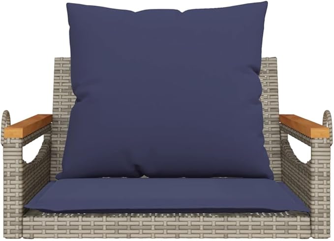 Patio Swing Bench Gray with Comfy Cushions, UV-Resistant Durable Outdoor Furniture for Balcony Garden - Photo 5