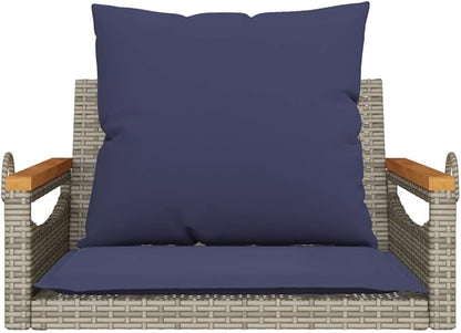 Patio Swing Bench Gray Garden Bench Outdoor Furniture for Balcony Lawn