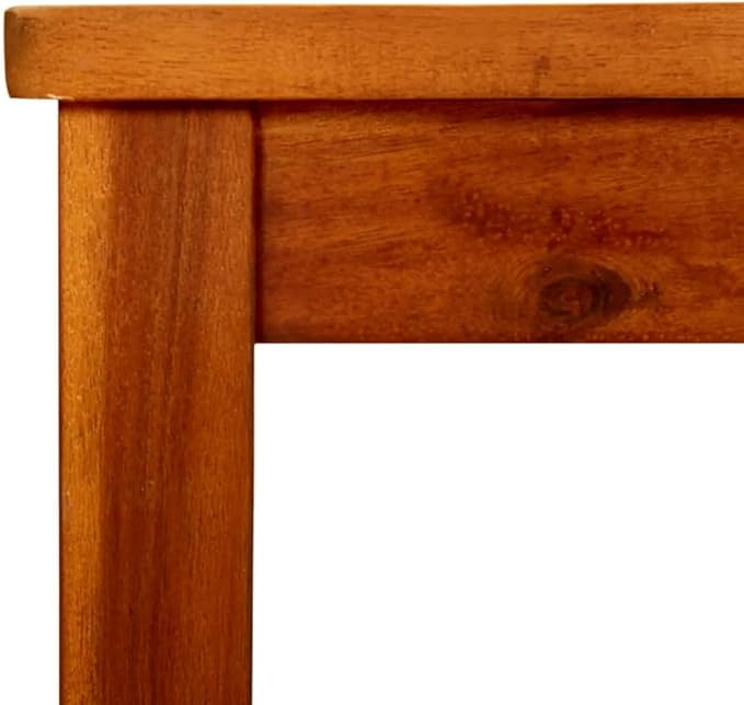 33.5in Solid Acacia Wood Square Coffee Table Oiled Brown Outdoor Patio Dining for Garden Balcony Small Deck Backyard Use - Photo 6