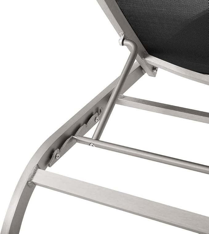 Modway Savannah Outdoor Patio Mesh Chaise Lounge Chair in Black