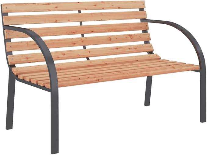 Garden Bench Deck Bench Patio Bench 47.2" Wood and Iron