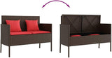 Garden Bench Brown PE Rattan, Powder-Coated Steel Compact Patio Bench Outdoor Benches for Balcony Garden - Photo 7