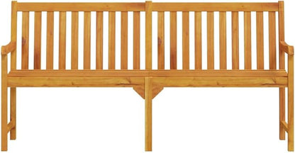 Benches for Outside,Patio Bench,Bench with Back,Yard Bench,Porch Bench,with Armrests,for The Front Porch,Deck, Balcony,Backyard,Garden, Lawn,Park, Path,70.9" Solid Acacia Wood