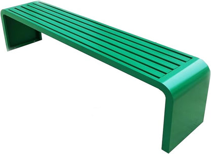 Metal Outdoor Garden Bench, Backless Bench for Park, Backless Couch, Furniture Seating, Patio Bench Chair, 2-3 People, Ideal for Lawn and Indoors(Green,120cm/27.3in)