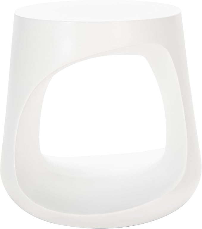 SAFAVIEH Outdoor Collection Vikki Modern Ivory Concrete Accent Table (Fully Assembled) VNN1040B - Photo 1