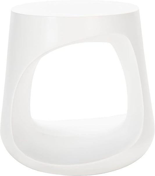 SAFAVIEH Outdoor Collection Vikki Modern Ivory Concrete Accent Table (Fully Assembled) VNN1040B