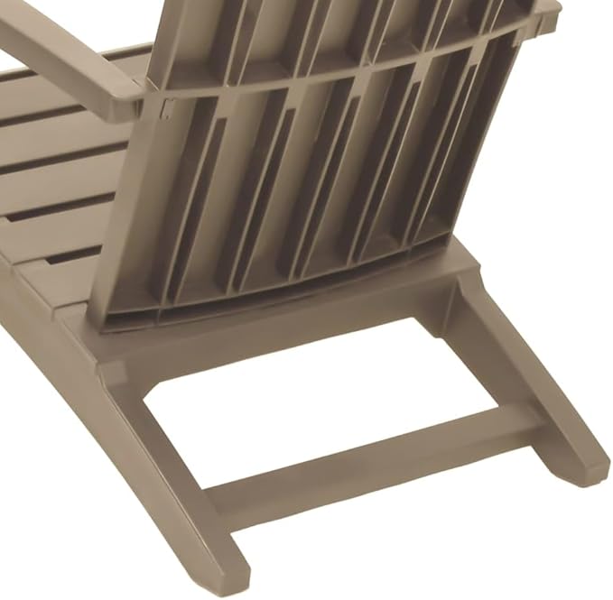 Adirondack Chair Outdoor Patio Furniture, Weatherproof Synthetic Polypropylene Garden Chair with Wood-Like Texture, Comfortable Slanted Backrest for Lawn, Deck, and Backyard, Brown