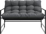 Outdoor Garden Bench, 44.5 inch 2-Seater Patio Loveseat with Heavy-Duty Powder-Coated Steel Frame and Durable Textilene - Photo 5
