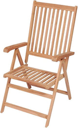 Teak Wood Reclining Patio Chairs Set of 2 - Photo 3