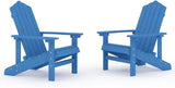 Aqua Blue HDPE Adirondack Chair Set of 2, Weather-Resistant Outdoor Seating with Wide Armrests for Patio Garden Balcony - Photo 3
