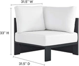 Modway Tahoe Aluminum 3-Piece Outdoor Patio Furniture Gray White - Photo 6