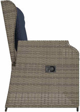 Reclining Garden Bench Gray Poly Rattan Outdoor Seating for Patio Balcony Porch 40.9 Inch Modern Loveseat with - Photo 6