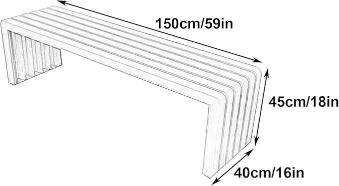 Outdoor Garden Bench, Metal Garden Bench Weatherproof, Galvanized Steel, Load-Bearing 880lbs, for Garden, Porch, Backyard and Park(Brown,150cm/59in)