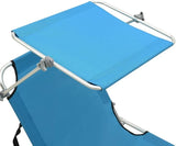 Folding Blue Aluminum Sun Lounger 73.6x22.6x10.6 in, Adjustable Backrest, UV-Resistant 600D Fabric - Photo 7
