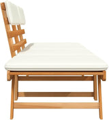 Garden Bench Deck Bench Patio Bench with Cushions 2-in-1 74.8" Solid Acacia Wood - Photo 5