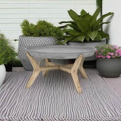 Safavieh Outdoor Collection Wynn Modern Concrete Round 18.1-inch Coffee Table