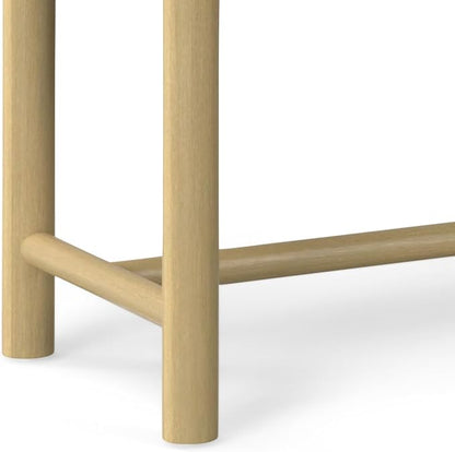 SIMPLIHOME Dahlia SOLID ACACIA WOOD 18 inch x 46 inch Contemporary Outdoor Indoor Bench in Natural Taupe for the Garden