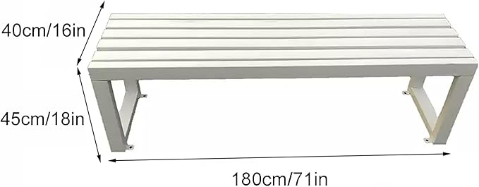 Backless Outdoor Bench, Pure Wrought Iron Metal Garden Bench with Reserved Fixing Holes for Yard Porch Balcony Park(Black,180cm/71in)