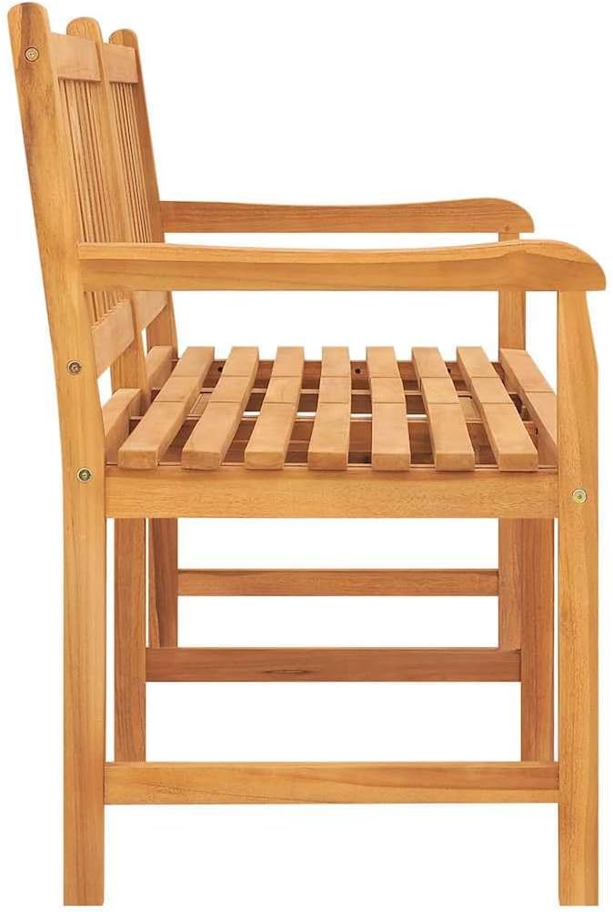 Solid Teak Wood 3-Seater Garden Bench with Convertible Table, Rustic Outdoor Furniture for Patio and Garden, Durable Teak Bench with Comfortable Seating and Easy Maintenance