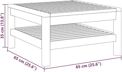 vidaXL Patio Sofa Set 2 Piece, Sectional Sofa with Cushions, Modular Seat with Tea Table, Outdoor Furniture Set for Garden, Rustic, Solid Acacia Wood