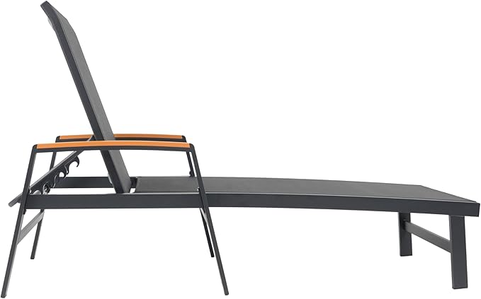 Christopher Knight Home Patio Aluminum Chaise Lounge, Adjustable Mesh Chaise Lounge, 5 Position Back Recliner - Photo 5