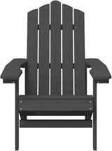 Garden Adirondack Chairs and Table Set 4-Piece Anthracite High Density Polyethylene HDPE Steel Outdoor Furniture for - Photo 5