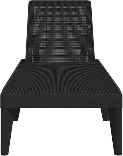 Sun Lounger Chair Outdoor Adjustable Reclining Patio Furniture for Garden Pool Beach, Lightweight Portable Modern Anthracite Polypropylene Chaise Lounge with Textured 73. 2 23. 6 11. 4 Inches