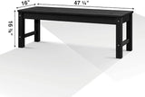 Psilvam Knight Bench Set of 2, Two Person Outdoor Poly Lumber Patio Backless Bench - Photo 3