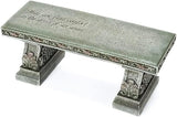 Roman Memorial Bench with Verse Inscribed on Top, 15.25-Inch, Resin, Small - Photo 1