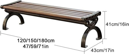 Outdoor Bench, Garden Bench, All Weather Metal Bench, Backless Bench, Bench Patio, Park Bench, for Porch, Garden, Lawn, Balcony(120cm/47.2in)