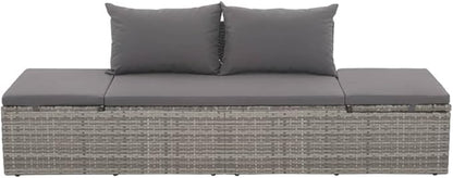 Patio Bed,Pool Lounge Chairs,Outdoor Chaise Lounge,Patio Lounge Chair,Outdoor Furniture,Outdoor Garden Chair,for Pool Side,Balcony,Beach,Yard,Gray 76.8"x23.6" Poly Rattan