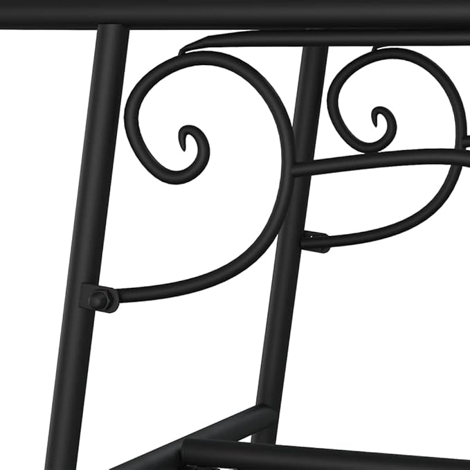 Circular Tree Bench Black Steel Traditional Design 4-Piece Outdoor Seating for Garden Patio Rust Resistant Powder Coated