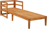 Sun Lounger with Cream White Cushions Solid Acacia Wood Outdoor Chairs Furniture Outdoor Patio Furniture Set Suitable - Photo 2