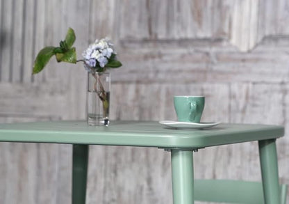 Modern Patio Table for 4-6 People Metal Dining Table for Outdoor&Indoor Office Computer Meeting Desk Home Cafe Table Lawn Backyard Balcony Kitchen Office 47.2" Lx23.6 Wx30 H(Green)