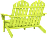 Green Solid Fir Wood Adirondack Chair 2-Seater Outdoor Patio Furniture with Wide Arms and Ergonomic Design for Garden - Photo 5