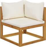 Garden Bench Deck Bench 2-Seater Patio Bench with Cream White Cushions - Photo 3