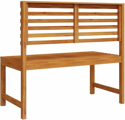 Garden Bench Brown 100 x 50 x 91cm Solid Acacia Wood,Sturdy Patio Bench with Modern Design for Outdoor Use