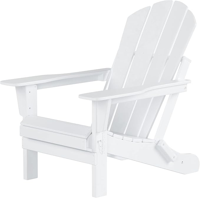 WO Home Furniture Adirondack Chairs Table Set of 3 PCS Outdoor Folding Chairs Coffee Table Weather/UV Resistant for Lawn - Photo 7