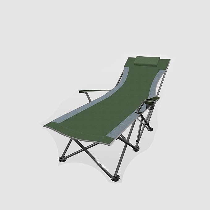 ZIRIA Outdoor Foldable Simple Camping Lounge Chair, Multifunctional Office Single Lunch Break Lounge Chair - Photo 1