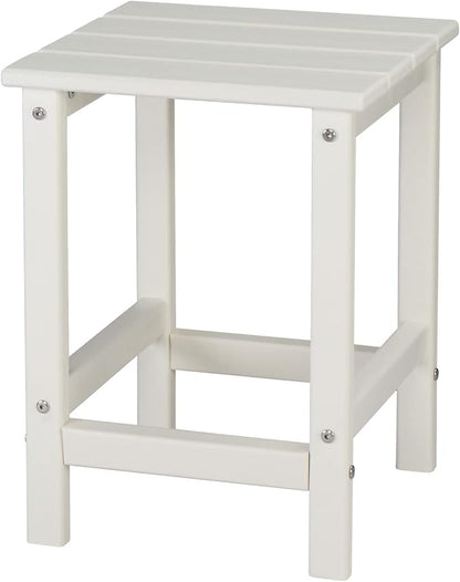 Patio Side Table, Pool Composite Patio Table,HDPE End Tables for Backyard,Pool, Indoor Companion, Easy Maintenance & Weather Resistant (Style 1-White)