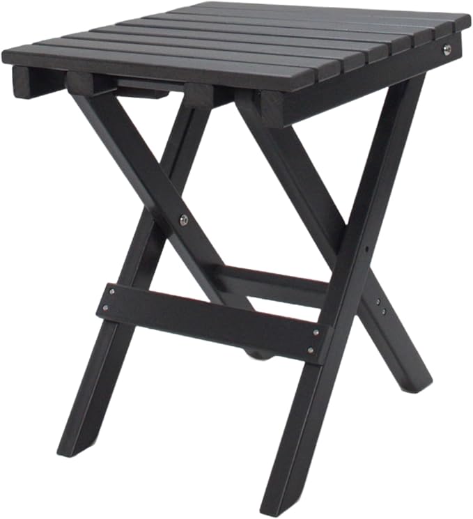 Outdoor Side Table Patio HDPE Small Outside Plastic Folding End Tables for Porch, Patio, Adirondack, Pool, Indoor, Deck - Photo 1