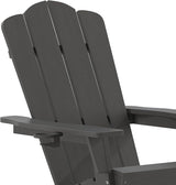 Flash Furniture Newport Adirondack Chairs with Cup Holders, Weather Resistant Poly Resin Adirondack Chairs, Set of 2 - Photo 7