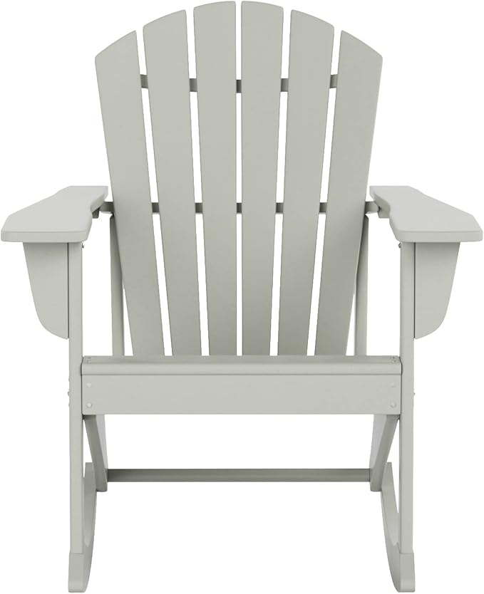 WO WESTIN OUTDOOR HDPE Altura Outdoor Rocking Poly Adirondack Chair, Sand