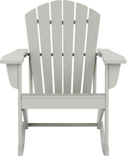 WestinTrends Dylan Outdoor Patio Poly Plastic Adirondack Rocking Chair, Sand