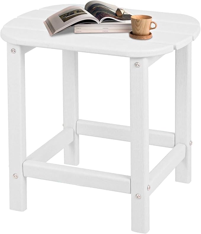 Adirondack Outdoor Side Table - 16.5" Square 2-Tier Patio Table with Weatherproof HDPE Material - Photo 1