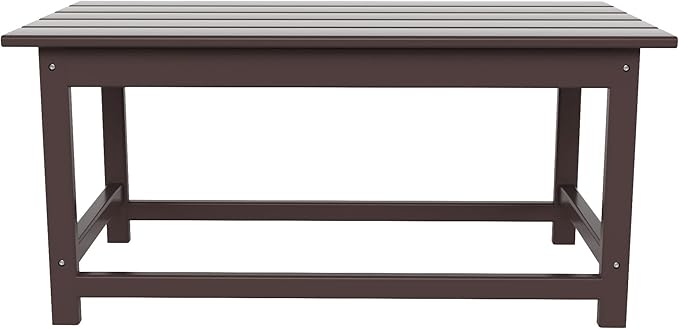 WO WESTIN OUTDOOR HDPE Laguna Outdoor Poly Adirondack Coffee Table, Dark Brown