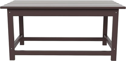 WO WESTIN OUTDOOR HDPE Laguna Outdoor Poly Adirondack Coffee Table, Dark Brown
