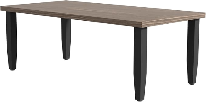 EAGLE PEAK Modern Outdoor Table, Patio Coffee Table with Wood Grain Top for Deck, Porch, Balcony, Garden - Photo 7